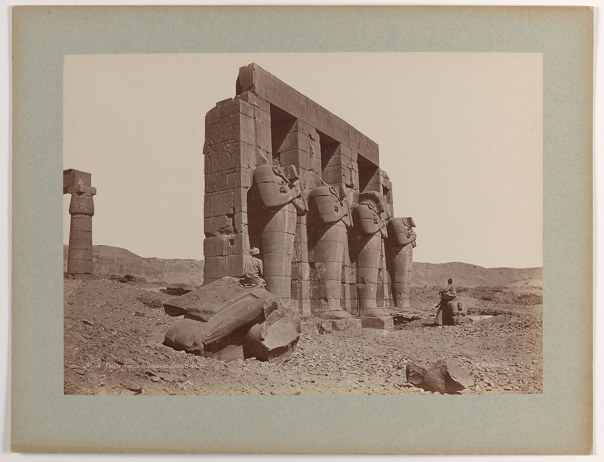 Thèbes, Temple de Ramasseum, Colosses brisés, Emile Béchard (French, active 1860s–1880s), Albumen silver print 