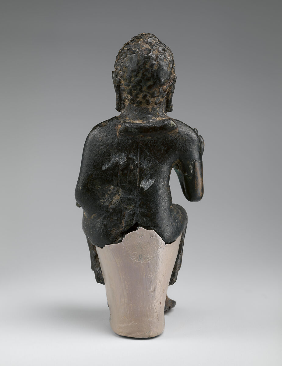 Seated Protective Buddha, Copper alloy, Thailand (Mon-Dvaravati)