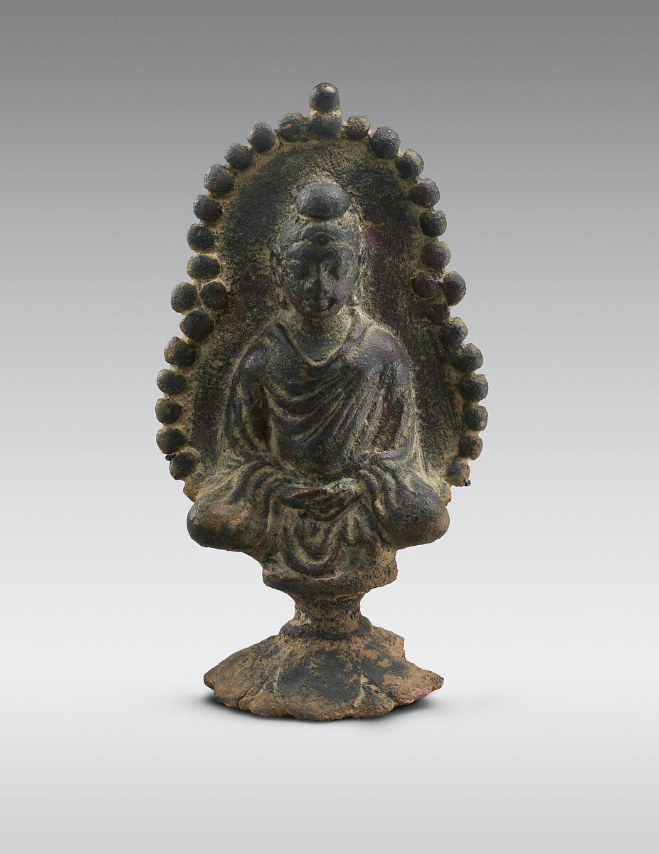 Enthroned Buddha Finial, Bronze, Pakistan (ancient region of Gandhara) 