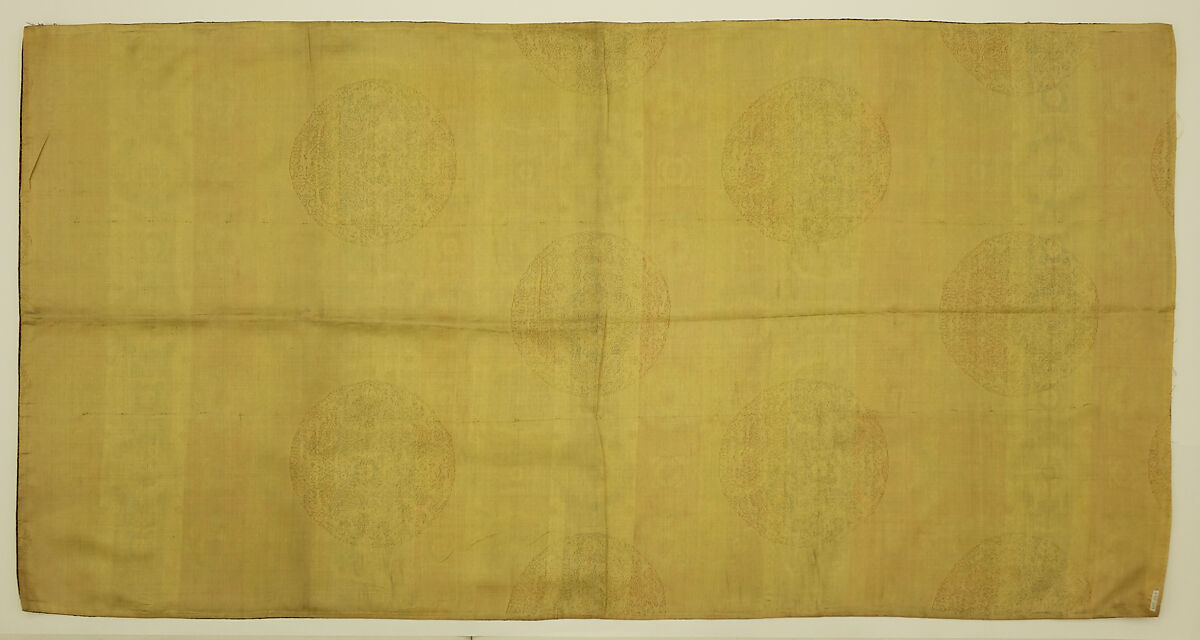 Panel with floral medallions, Silk and metal thread lampas, China