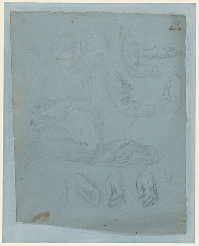 Studies for the Virgin and Saints in the Nativity (interior of shutter of the organ in Milan Cathedral)