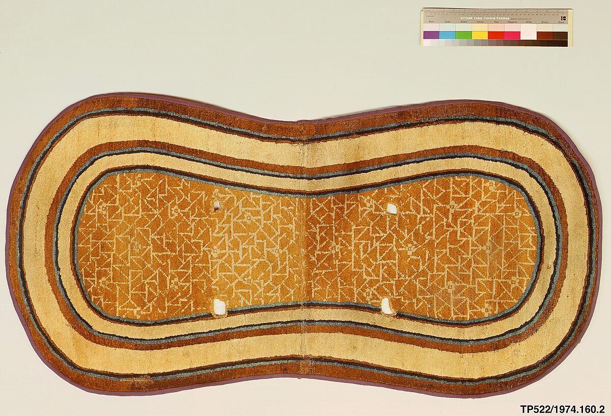 Saddle Rug with Pattern of Cracked Ice, Foundation: cotton;  wool knotting, China 