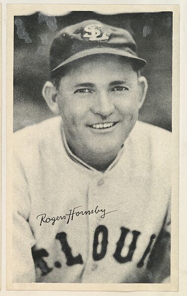 Rogers Hornsby, from the National Chicle Fine Pen Premiums series (R313) issued by the National Chicle Gum Company, Issued by National Chicle Gum Company, Cambridge, Massachusetts, Photolithograph 