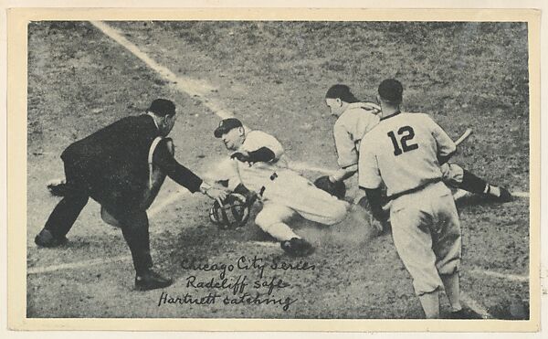 Chicago City Series, Radcliff Safe, Hartnett Catching, from the National Chicle Fine Pen Premiums series (R313) issued by the National Chicle Gum Company, Issued by National Chicle Gum Company, Cambridge, Massachusetts, Photolithograph 