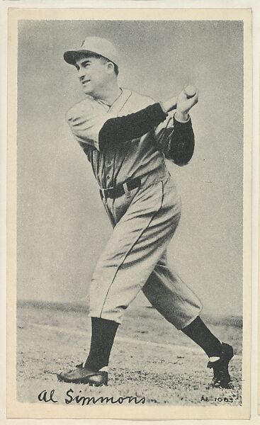 Al Simmons, from the National Chicle Fine Pen Premiums series (R313) issued by the National Chicle Gum Company, Issued by National Chicle Gum Company, Cambridge, Massachusetts, Photolithograph 