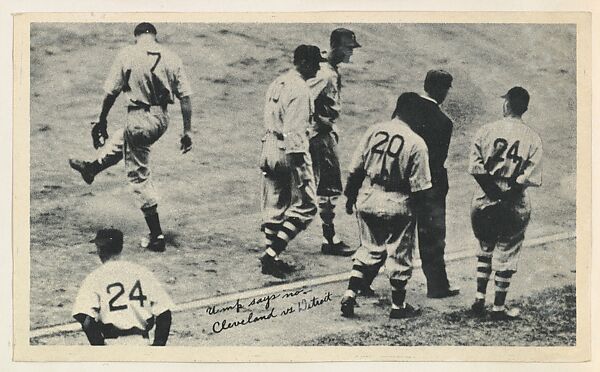 Ump Says No, Cleveland vs Detroit, from the National Chicle Fine Pen Premiums series (R313) issued by the National Chicle Gum Company, Issued by National Chicle Gum Company, Cambridge, Massachusetts, Photolithograph 