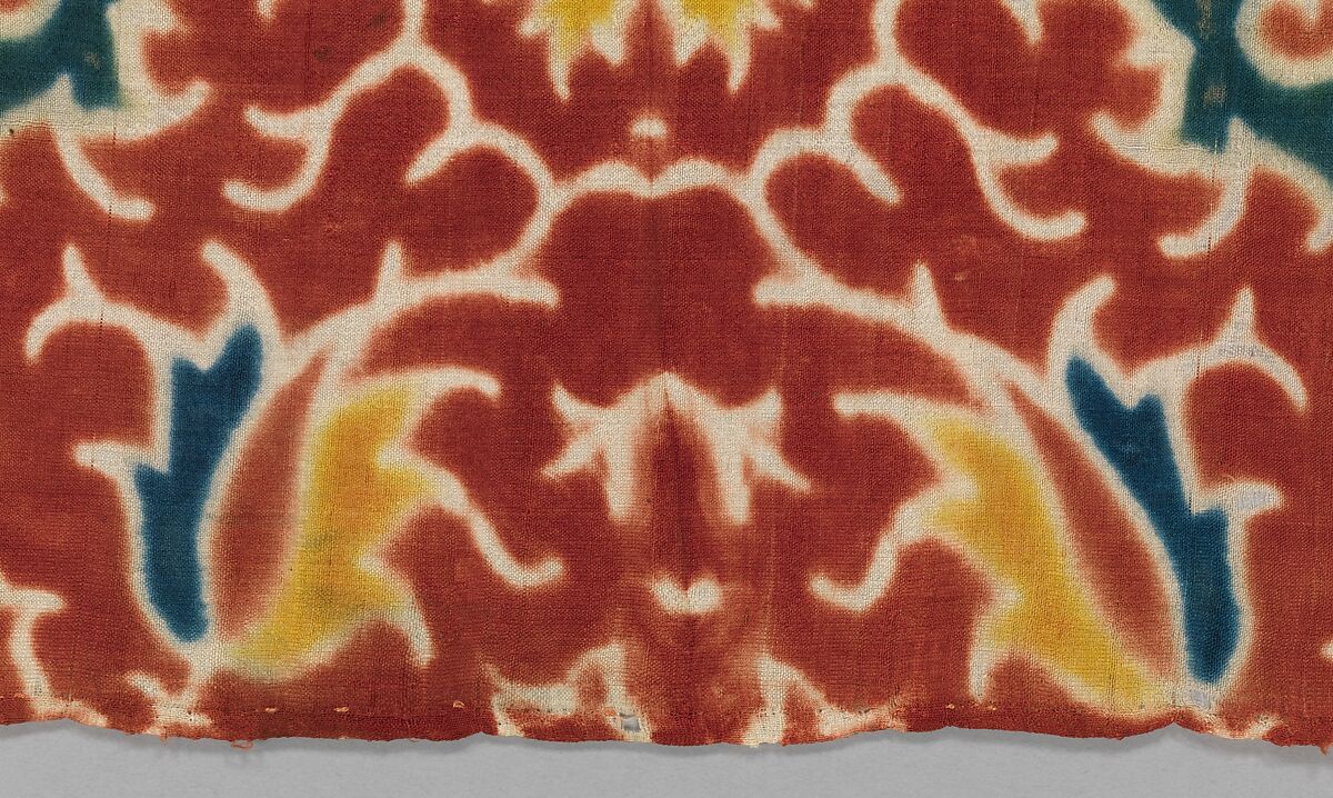 Dye-Patterned Silk, Silk (clamp resist, dyed), India