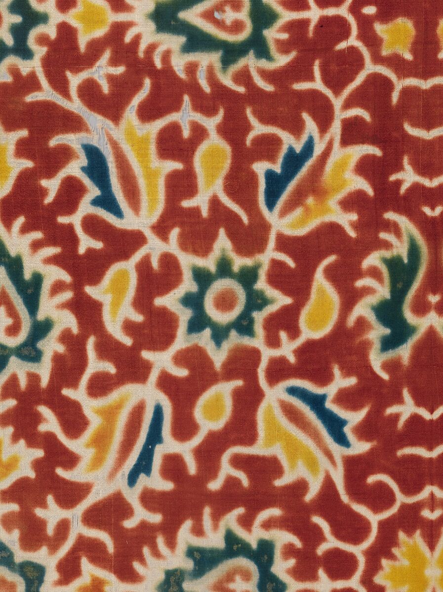 Dye-Patterned Silk, Silk (clamp resist, dyed), India