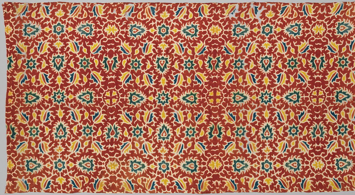 Dye-Patterned Silk, Silk (clamp resist, dyed), India