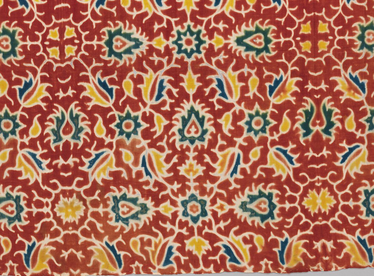 Dye-Patterned Silk, Silk (clamp resist, dyed), India