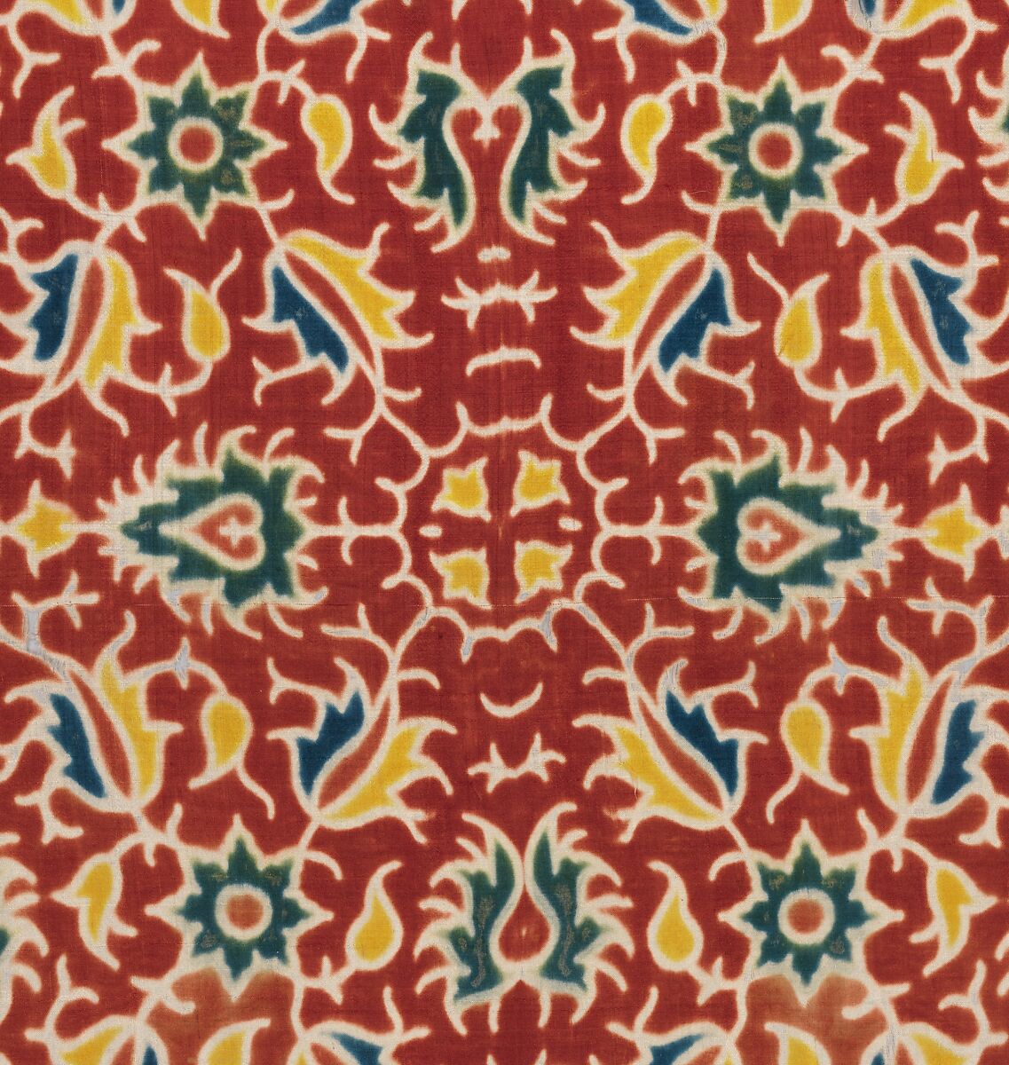 Dye-Patterned Silk, Silk (clamp resist, dyed), India