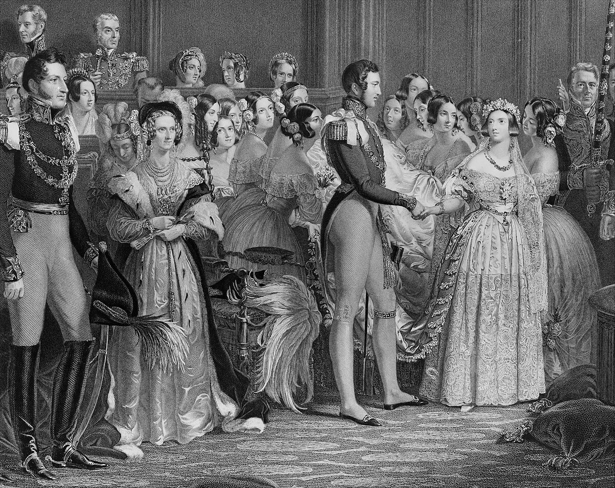 Marriage of Queen Victoria, February 10, 1840, Charles Eden Wagstaff (British, active 1798–1850), Etching, engraving and stipple 