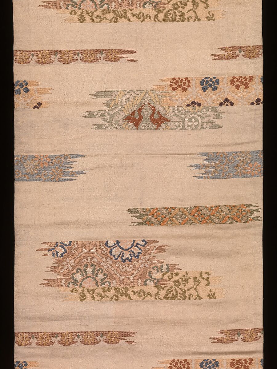 Obi with Textile Fragments, Brocaded silk, Japan