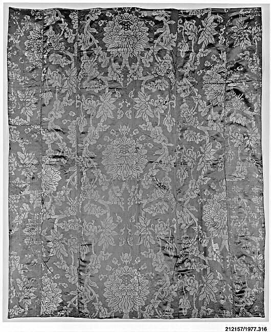 Panel, Silk, metallic thread, China 