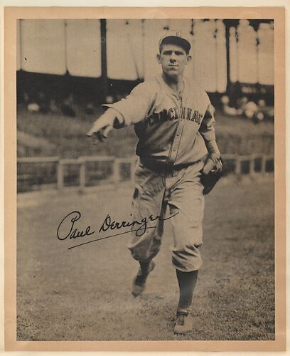 Paul Derringer, from the Butterfinger series (R310) issued by the Curtiss Candy Company to promote Butterfinger Candy Bars