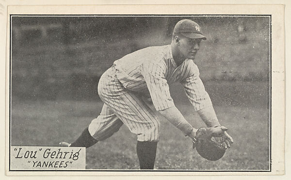 Lou Gehrig, Yankees, from the Baseball Portraits and Action series (R315) issued by Kashin Publications, Issued by Kashin Publications, Photolithograph 