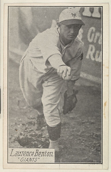Lawrence Benton, Giants, from the Baseball Portraits and Action series (R315) issued by Kashin Publications, Issued by Kashin Publications, Photolithograph 