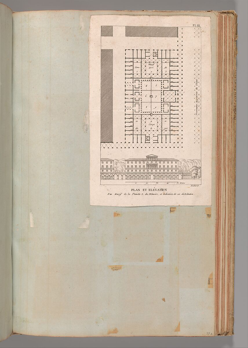 Page from a Scrapbook containing Drawings and Several Prints of Architecture, Interiors, Furniture and Other Objects, Workshop of Charles Percier (French, Paris 1764–1838 Paris), Pen and black and gray ink, graphite, black chalk 