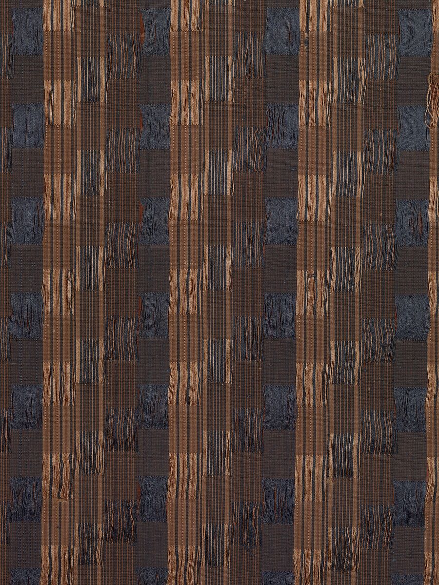 Obi with Geometric Patterns, Uncut velvet, twill-weave silk, Japan