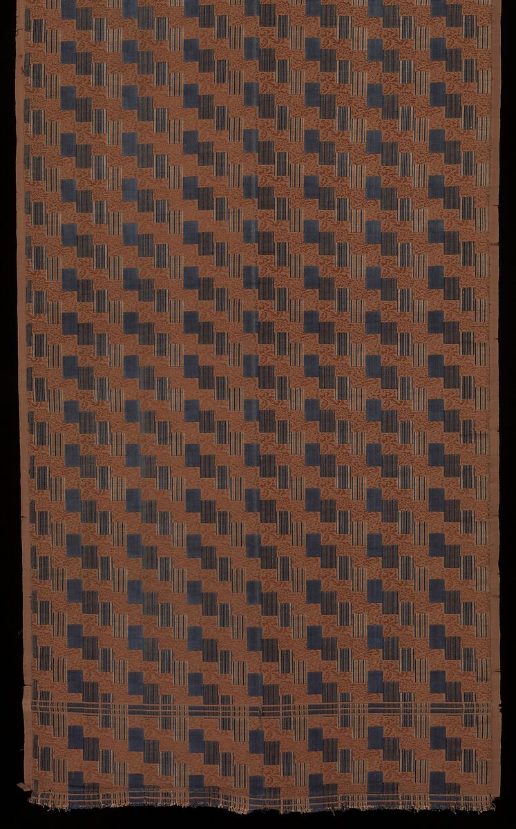 Obi with Geometric Patterns, Uncut velvet, twill-weave silk, Japan 