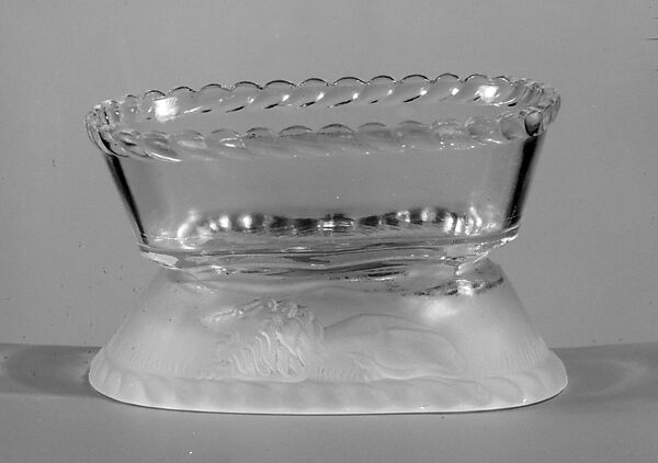 Saltcellar, James Gillinder and Sons (American, 1861–ca. 1930), Pressed colorless and frosted glass, American 
