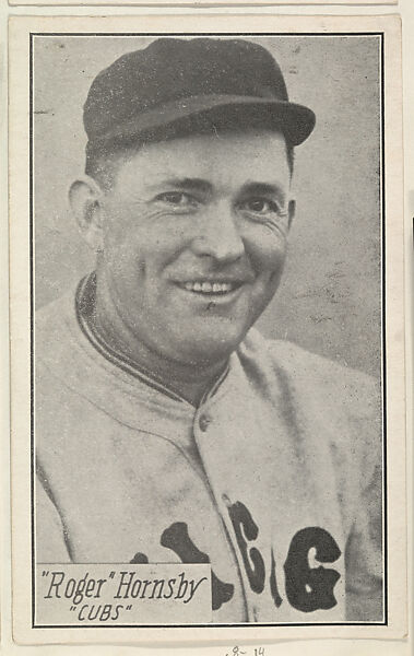Rogers Hornsby, Cubs, from the Baseball Portraits and Action series (R315) issued by Kashin Publications, Issued by Kashin Publications, Photolithograph 