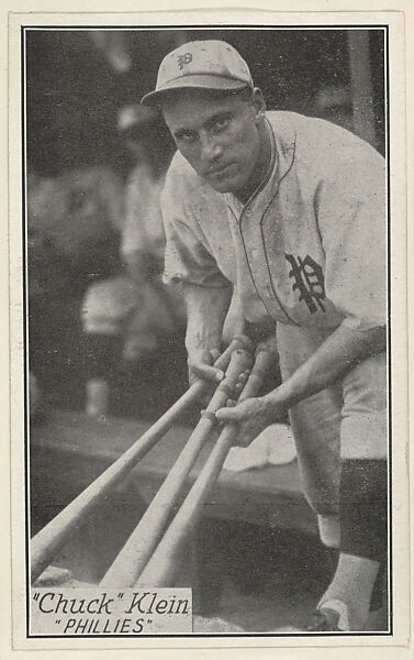 Chuck Klein, Phillies, from the Baseball Portraits and Action series (R315) issued by Kashin Publications, Issued by Kashin Publications, Photolithograph 