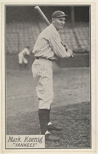 Mark Koenig, Yankees, from the Baseball Portraits and Action series (R315) issued by Kashin Publications, Issued by Kashin Publications, Photolithograph 
