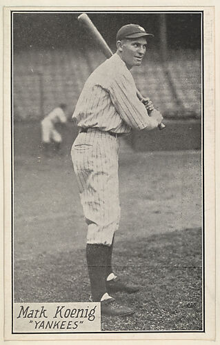 Mark Koenig, Yankees, from the Baseball Portraits and Action series (R315) issued by Kashin Publications