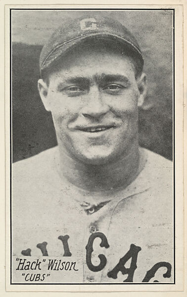 Issued by Kashin Publications, Hack Wilson, Cubs, from the Baseball  Portraits and Action series (R315) issued by Kashin Publications
