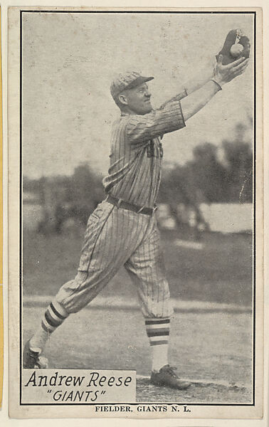 Andrew Reese, Fielder, Giants, National League, from the Baseball Portraits and Action series (R315) issued by Kashin Publications, Issued by Kashin Publications, Photolithograph 