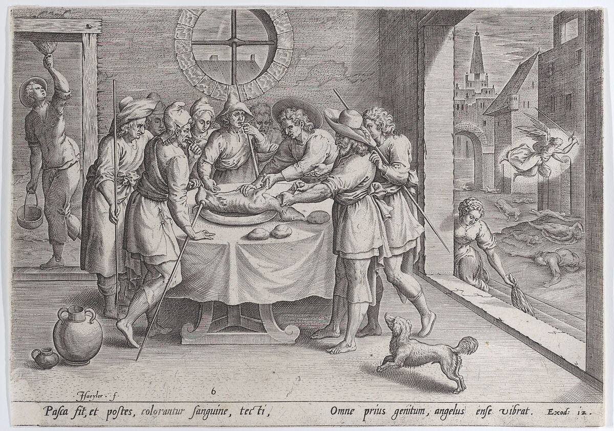 Preparation for the Passover, from "The Story of Moses, before the Exodus", Johann Sadeler I (Netherlandish, Brussels 1550–1600/1601 Venice), Engraving 
