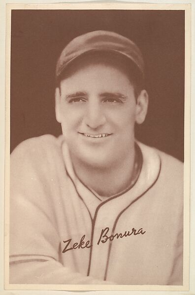 Zeke Bonura, from the Goudey Premiums series (R303-A) issued by the Goudey Gum Company to promote Diamond Stars Gum, Issued by the Goudey Gum Company, Commercial lithograph 