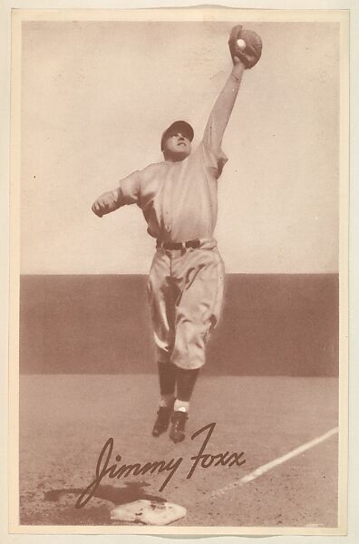 Jimmy Foxx, from the Goudey Premiums series (R303-A) issued by the Goudey Gum Company to promote Diamond Stars Gum, Issued by the Goudey Gum Company, Commercial lithograph 