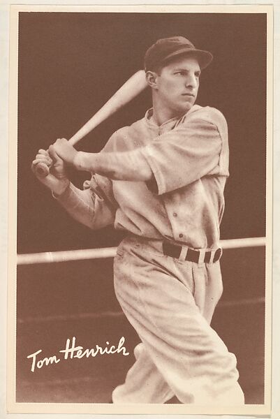 Tom Henrich, How to Bat, from the Goudey Premiums series (R303-A) issued by the Goudey Gum Company to promote Diamond Stars Gum, Issued by the Goudey Gum Company, Commercial lithograph 