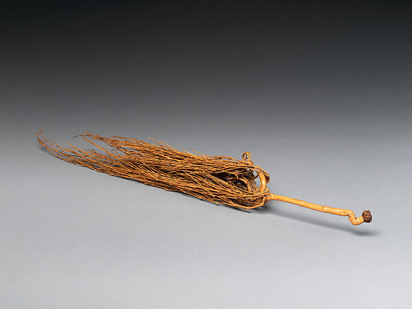 Fly whisk (Hossu), Hayakawa Shōkosai III (Japanese, 1864–1922), Ladyfinger bamboo, rattan, and deer hide, Japan 