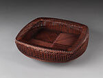 Fruit Tray (Morimono-kago), Hayakawa Shōkosai V (Japanese, 1932–2011), Smoked timber, dwarf bamboo, and rattan, Japan