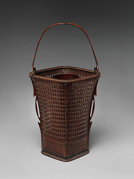 Lily-Shaped Flower Basket (Yuri-gata hanakago), Tanabe Chikuunsai I (Japanese, 1877–1937), Timber bamboo and rattan, Japan 