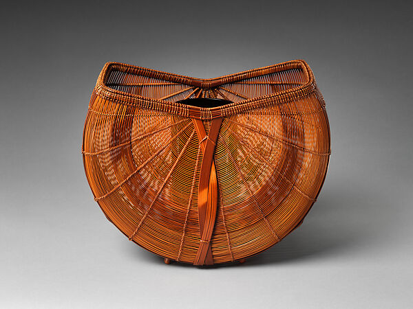 Flight Flower Basket (Hanakago), Buseki Suiko (Japanese, born 1958), Smoked timber bamboo and rattan, Japan 