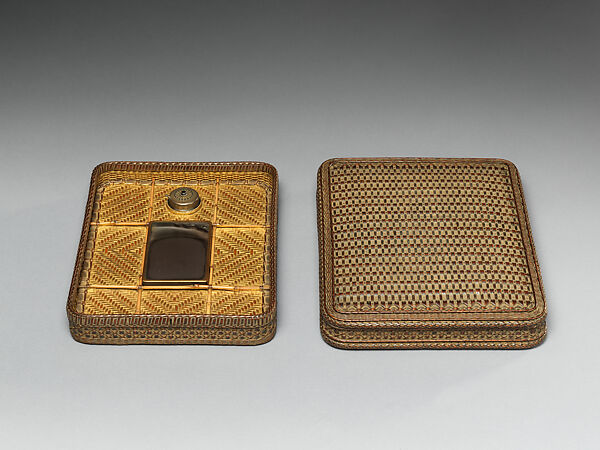 Inkstone Box (Suzuribako) and Document Box (Ryōshibako), Iizuka Hōsai II (Japanese, 1872–1934), Timber bamboo, rattan, lacquer, and gold powder, Japan