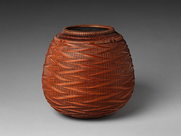 Crest of Waves Flower Basket (Hanakago), Abe Motoshi (Japanese, born 1942), Timber bamboo and rattan, Japan 