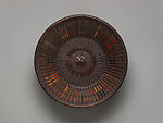 Round Fruit Basket (Morikago) with Antique Bamboo Arrows, Tanabe Chikuunsai II (Japanese, 1910–2000), Smoked dwarf bamboo, antique bamboo arrows, and rattan, Japan