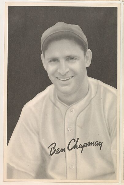 Ben Chapman, from the Goudey Premiums series (R303-B) issued by the Goudey Gum Company to promote Diamond Stars Gum, Issued by the Goudey Gum Company, Commercial lithograph 