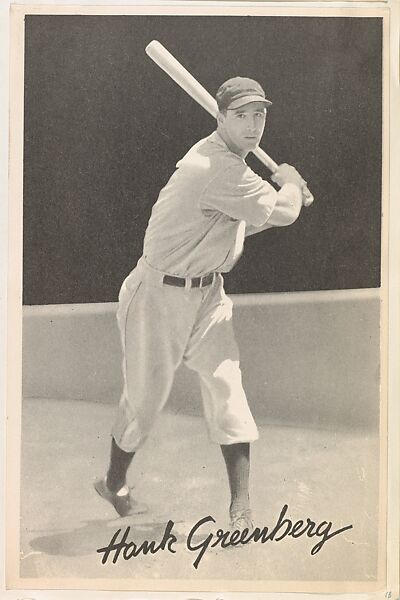 Hank Greenberg, from the Goudey Premiums series (R303-B) issued by the Goudey Gum Company to promote Diamond Stars Gum, Issued by the Goudey Gum Company, Commercial lithograph 