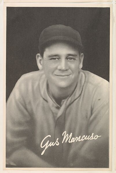 Gus Mancuso, from the Goudey Premiums series (R303-B) issued by the Goudey Gum Company to promote Diamond Stars Gum, Issued by the Goudey Gum Company, Commercial lithograph 