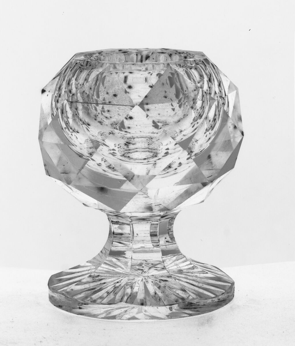 Saltcellar, Mount Washington Glass Company (American, New Bedford, Massachusetts, 1837–1958), Cut blown glass, American 