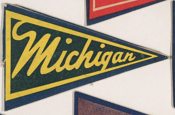 University of Michigan, from the Baseball and College Pennants series (R307), Commercial lithograph 