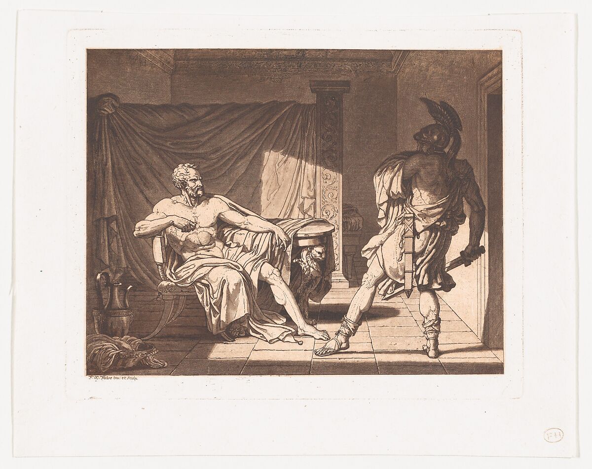Marius at Minturnae, François-Xavier Fabre  French, Etching and aquatint, printed in brown ink on wove paper