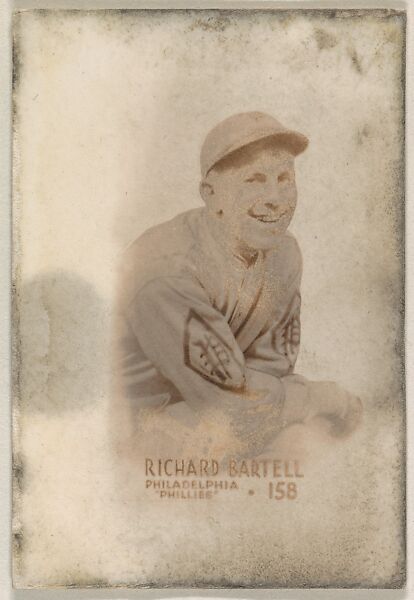 Card Number 158, Richard Bartell, Philadelphia Phillies, from the Tattoo Orbit series (R308) issued by the Orbit Gum Company, Issued by Orbit Gum Company, a division of William Wrigley Jr. Company, Photolithograph 