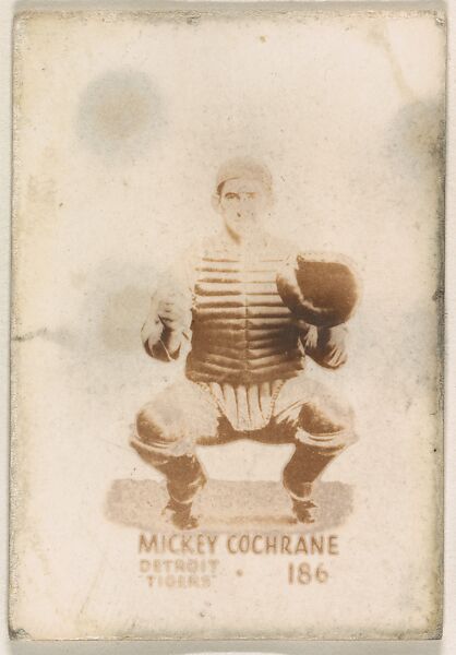 Card Number 186, Mickey Cochrane, Detroit Tigers, from the Tattoo Orbit series (R308) issued by the Orbit Gum Company, Issued by Orbit Gum Company, a division of William Wrigley Jr. Company, Photolithograph 